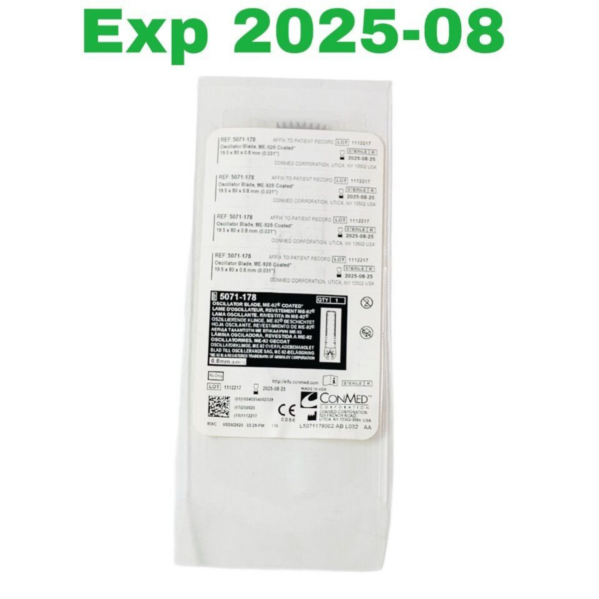 CONMED 5071-178 Oscillator Blade ME-92 Coated EXP 2025 08