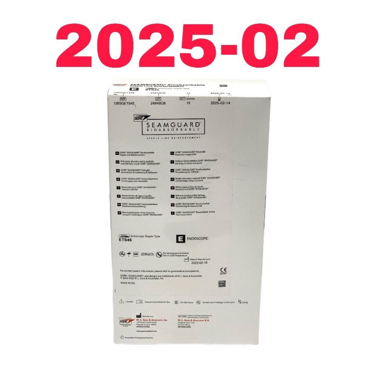 GORE 12BSGETS45 SEAMGUARD BIOABSORBABLE STAPLE LINE REINFORCEMENT EXP 2025 02