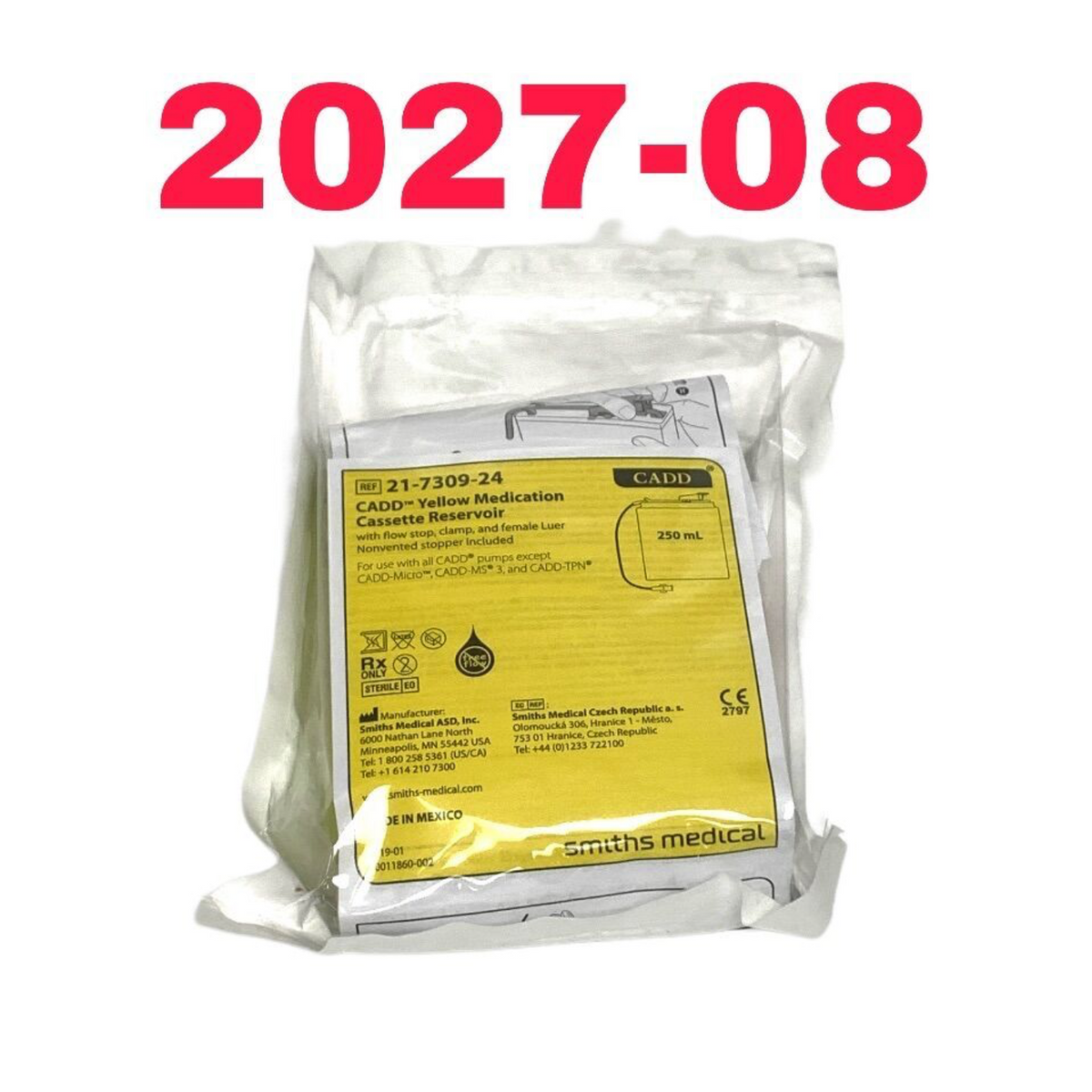 SMITHS MEDICAL 21-7309-24 CADD Yellow Medication Cassette Reservoir exp 2027 08