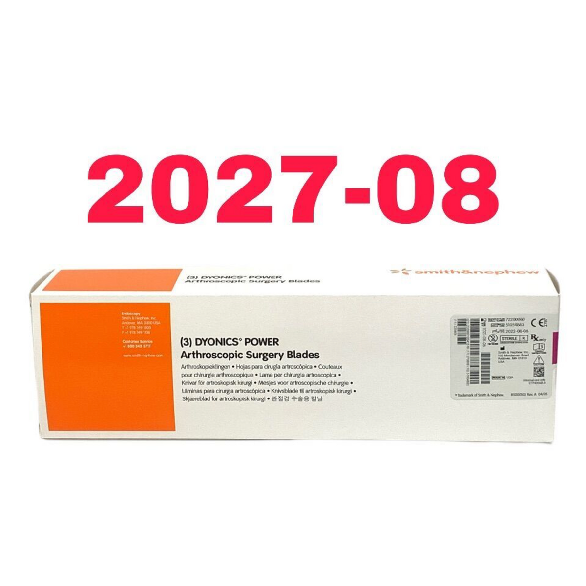 SMITH & NEPHEW 72200080 DYONICS POWER 3 Arthroscopic Surgery Blades EXP 2027 08