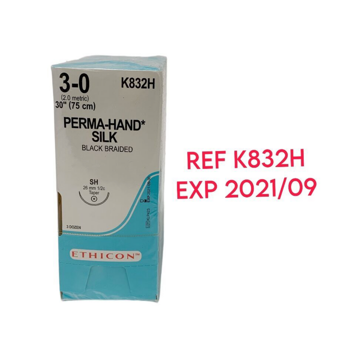 ETHICON K832H PERMA-HAND SILK BLACK BRAIDED EXP 2021 09