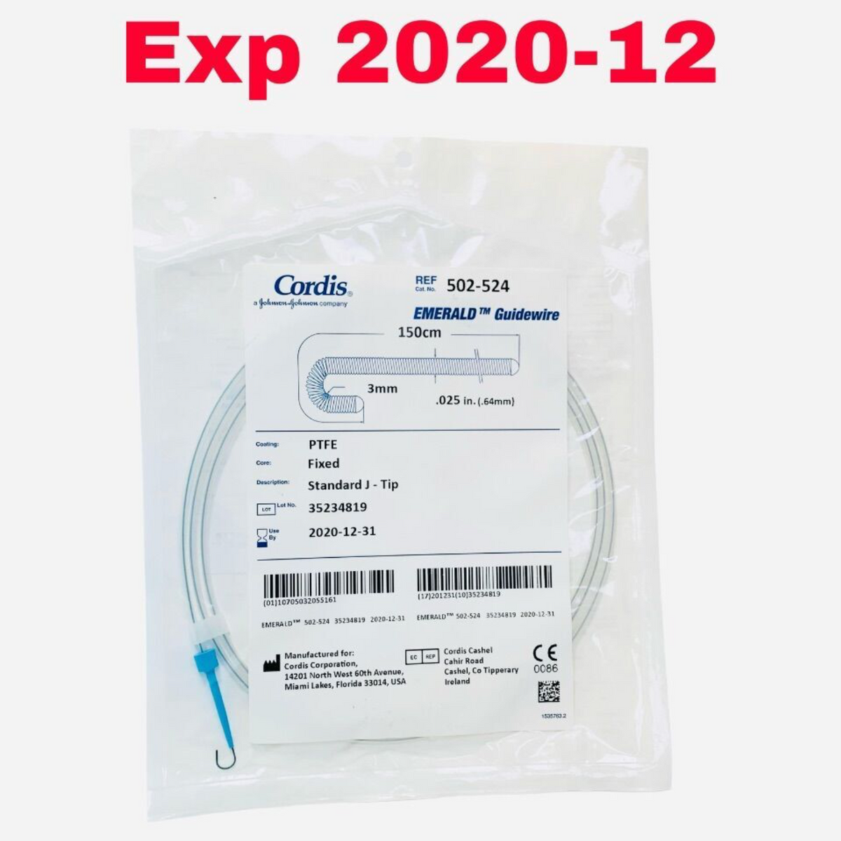 CORDIS 502-524 EMERALD Guidewire EXPIRED