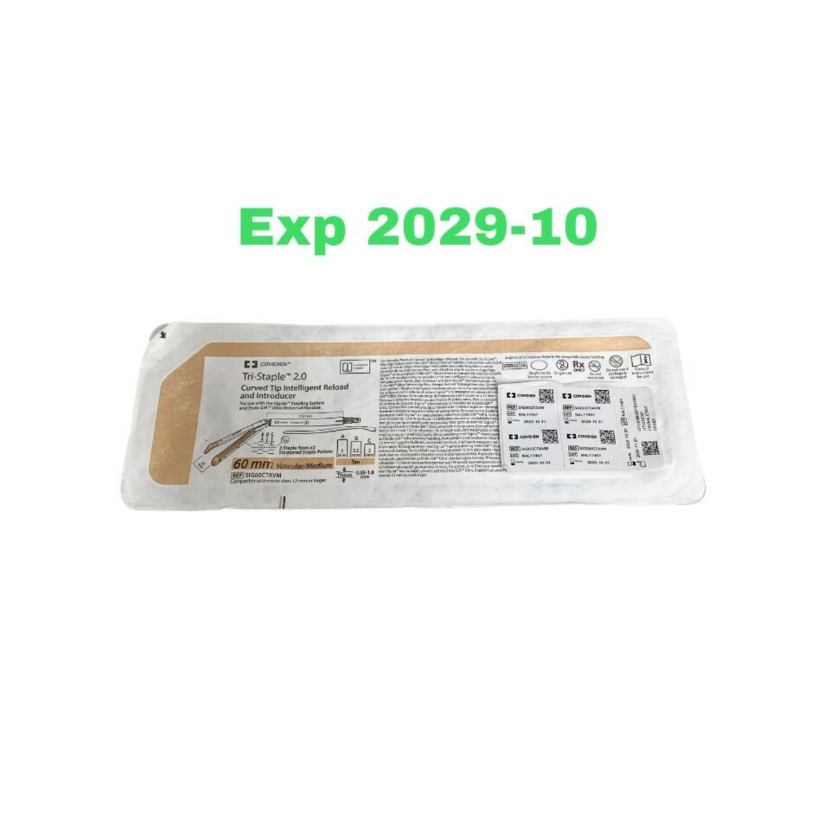 COVIDIEN SIG60CTAVM Tri-Staple 2.0 Curved Tip Intelligent Reload and Introducer 60MM VASCULAR/ MEDIUM EXP 2029 10