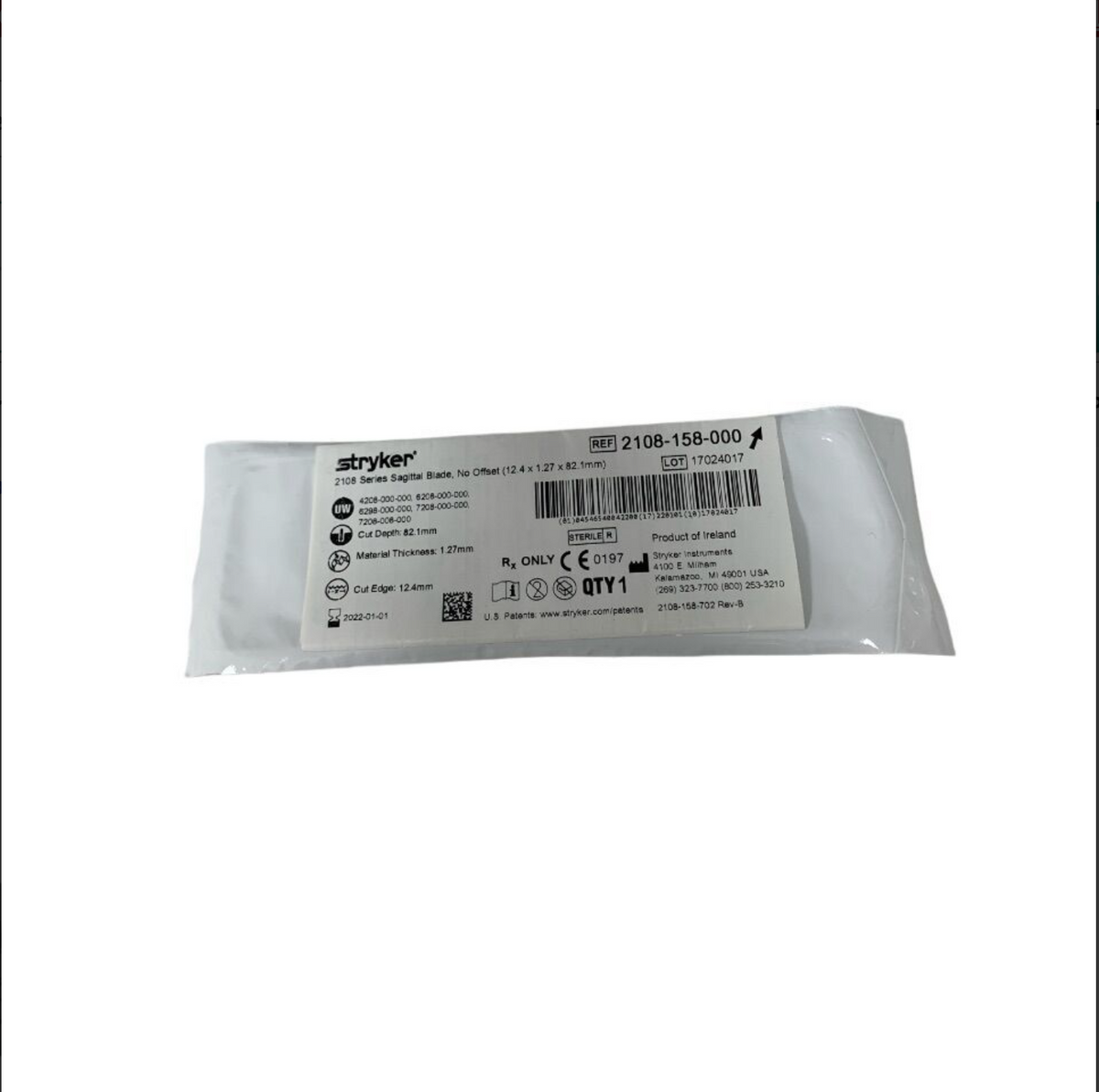 STRYKER 2108-158-000 2108 Series Sagittal Blade No Offset EXPIRED