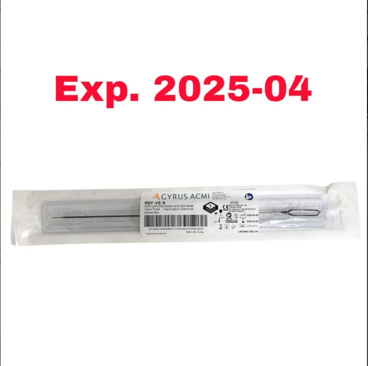GYRUS LB520681 ACMI VaporTrode Spiked Bar Vaporization Electrode (VE-S) Expired.2025 04