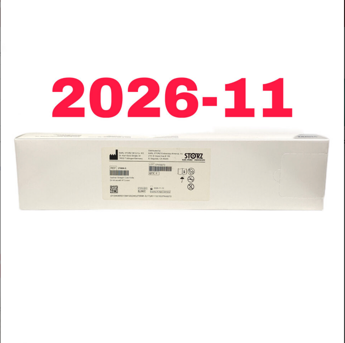 KARL STORZ 27069K-S SACHSE STRAIGHT COLD KNIFE BOX OF 6 EXP 2026 11