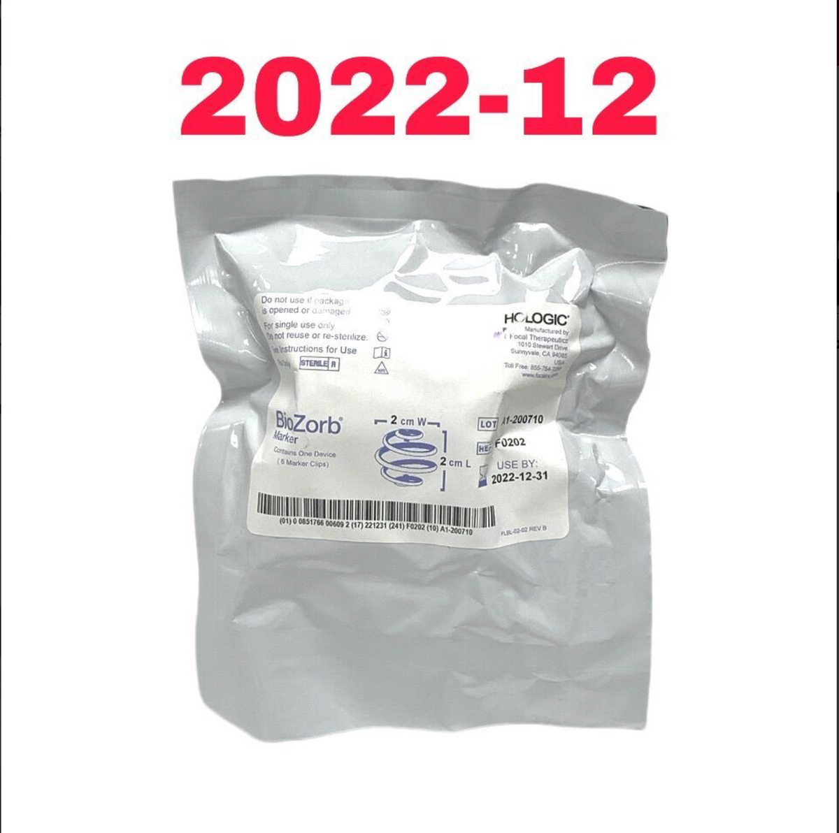 HOLOGIC F0202 BIOZORB MARKER 2CM EXP 2022 12