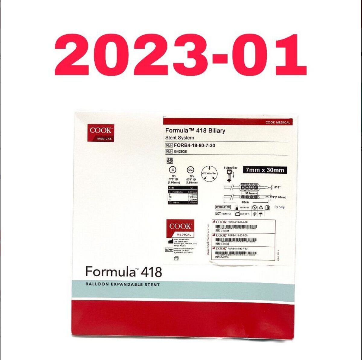 COOK MEDICAL G42938 Formula 418 Biliary Stent System EXP 2023 01