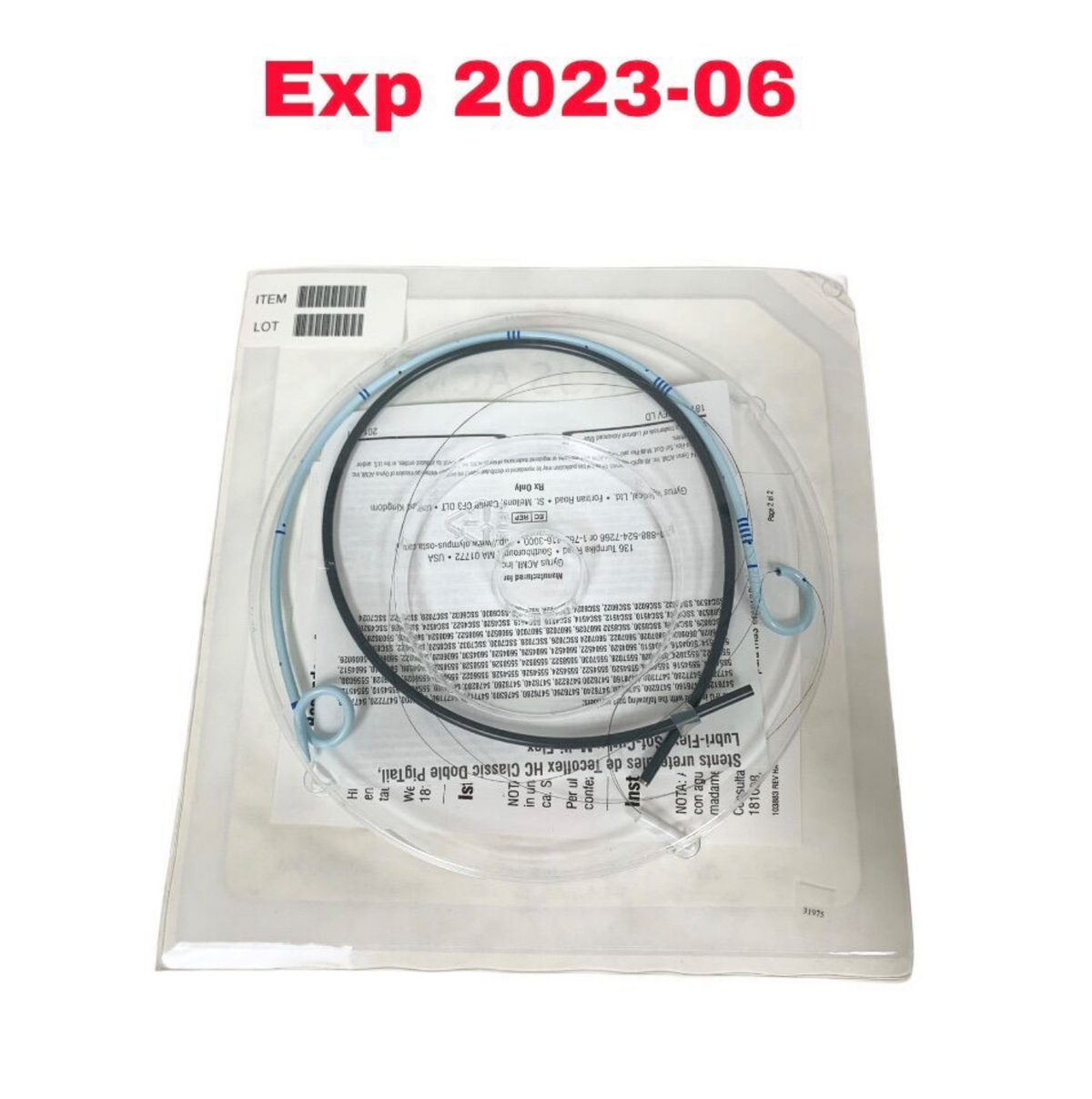 GYRUS ACMI 5558526 8.5FR(2.81mm)X 26 cm, LUBRI-FLEX OPEN TIP URETERAL STENT EXPIRED 2023 06