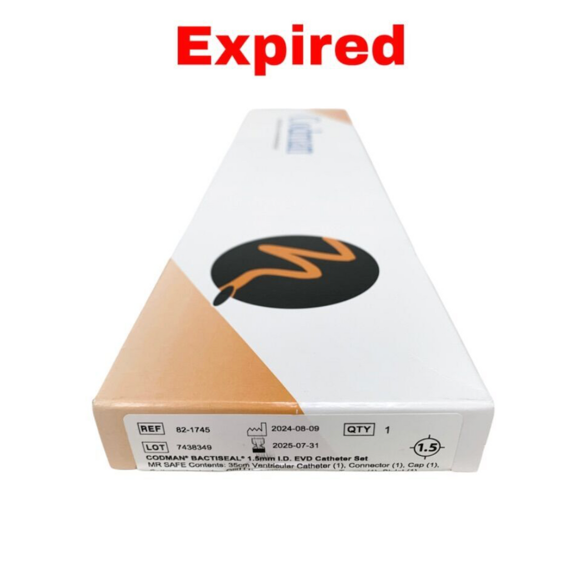 CODMAN 82-1745 BACTISEAL 1.5mm I.D. EVD Catheter Set Exp 2025 07