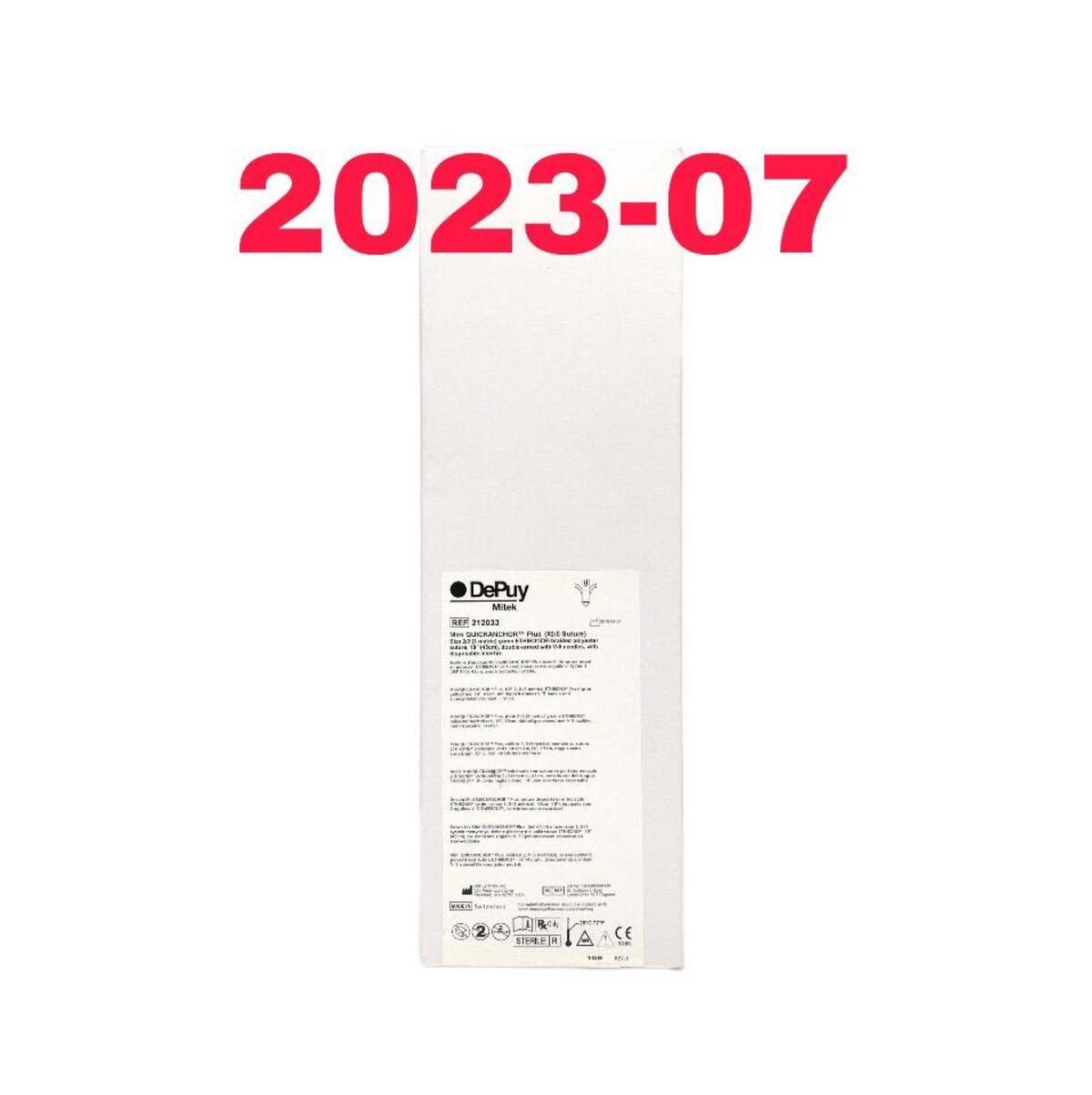 DEPUY MITEK 212033 MINI QUICKANCHOR PLUS (#2/0 SUTURE), EXP 2023 07