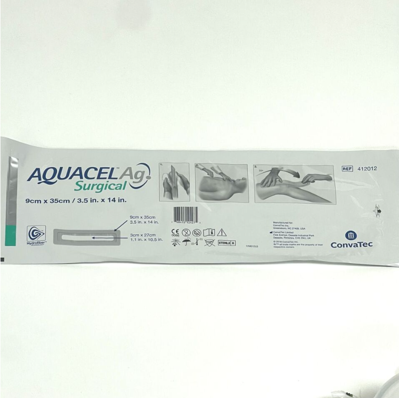 CONVATEC 412012 Aquacel AG Surgical Dressing, 9cm x 35cm, EXP 2022-03