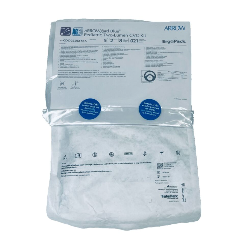 ARROW CDC-25502-X1A Arrowgard Blue Pediatric Two Lumen CVC Kit EXP 2023 11