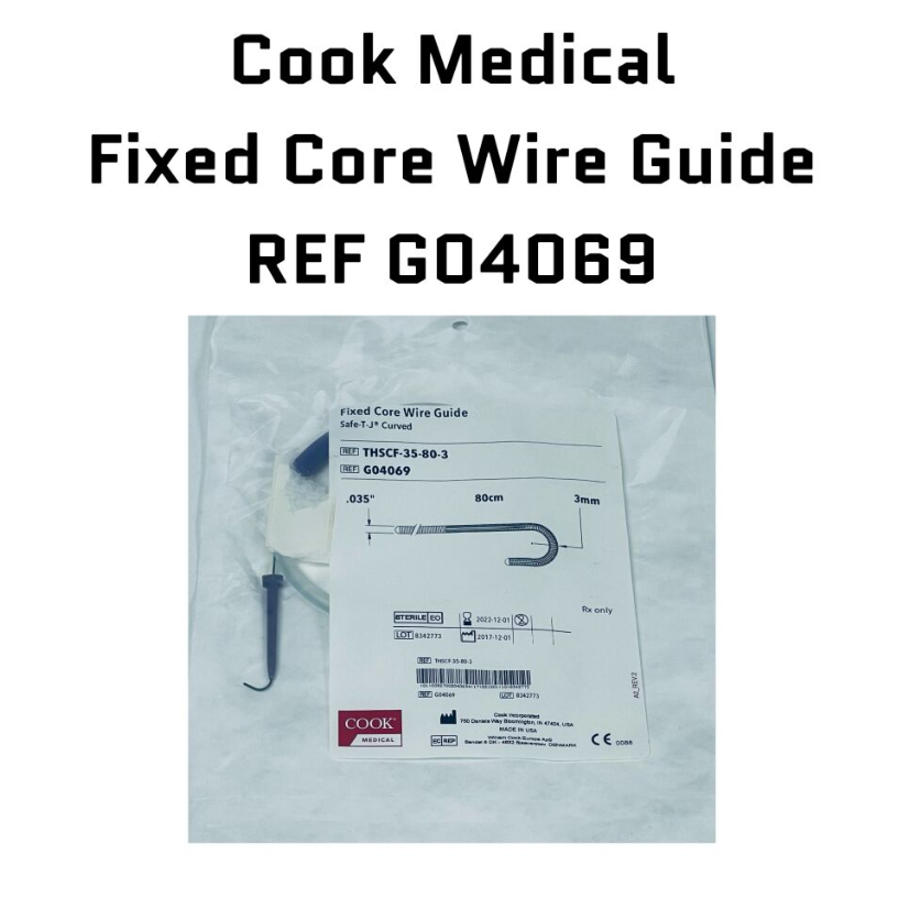 COOK MEDICAL G04069 Fixed Core Wire Guide Safe-T-J Curved 35" X 80cm X 3mm EXP 2022 12