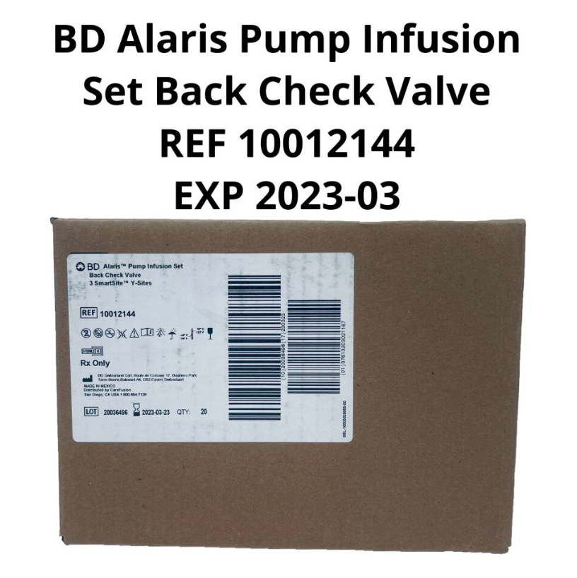 BD 10012144 ALARIS PUMP INFUSION SET BACK CHECK VALVE THREE SMARTSITE Y-SITES EXP 2023 03
