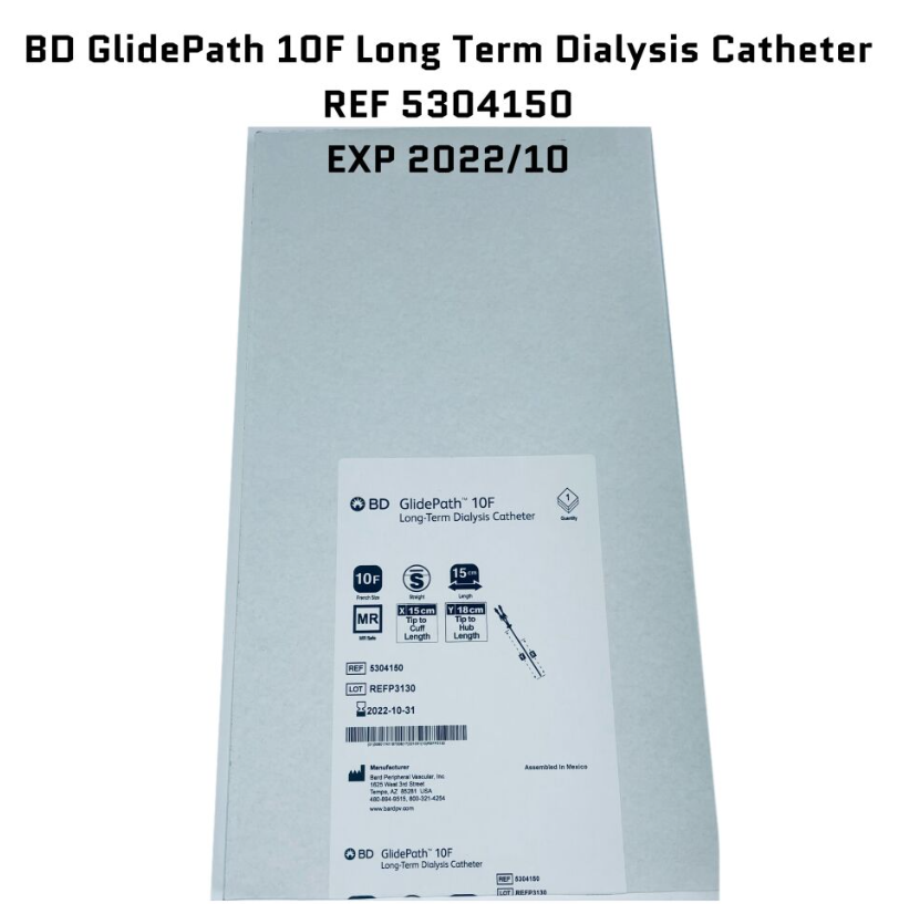 BD 5304150 GlidePath 10F Long Term Dialysis Catheter EXP 2022 10