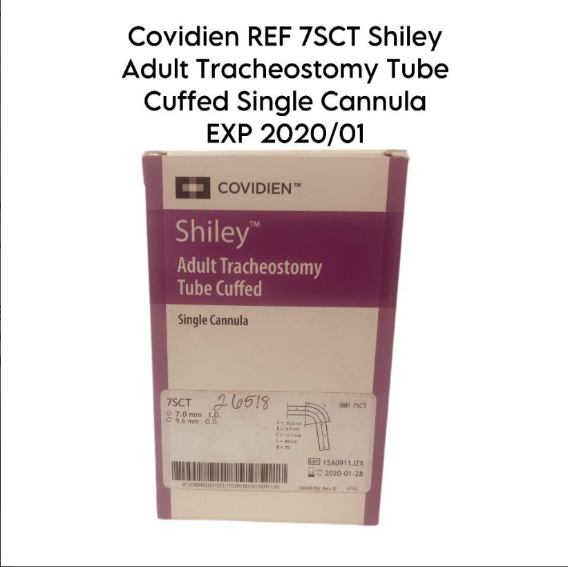 COVIDIEN 7SCT Shiley Adult Tracheostomy Tube Cuffed Single Cannula EXP 2020 01