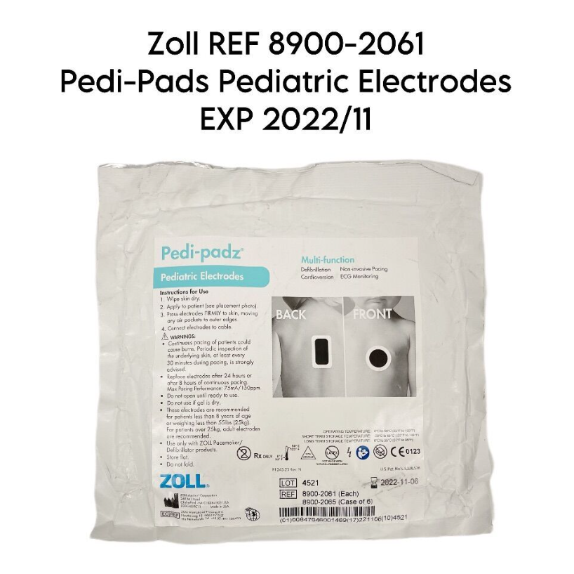 ZOLL 8900-2061 Pedi-Pads Pediatric Electrodes EXP 2022 11