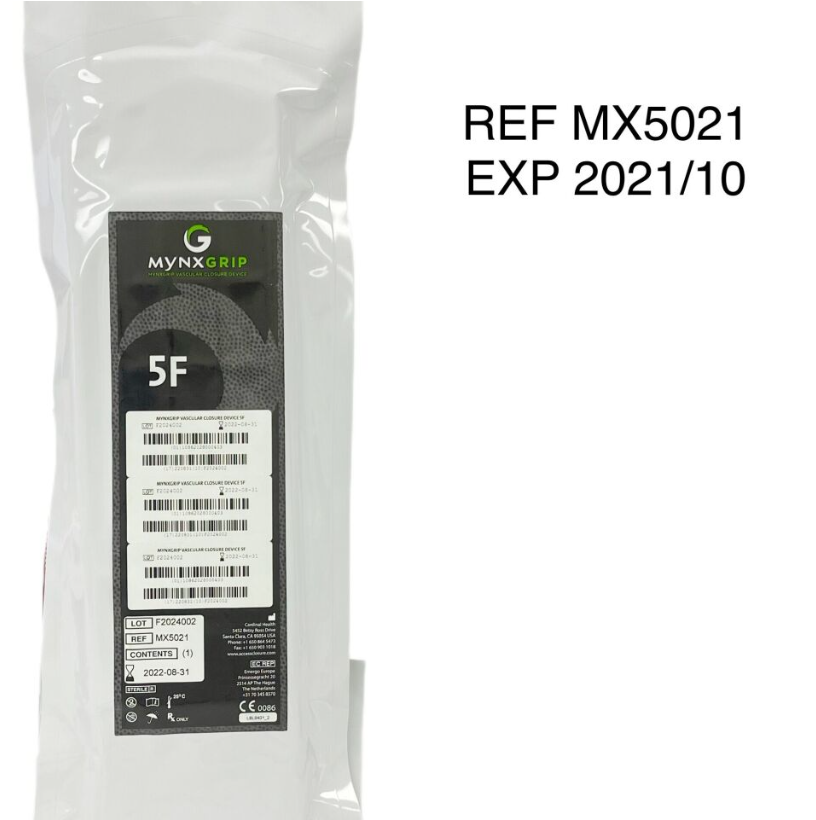 CARDINAL HEALTH MX5021 MYNXGRIP Vascular Closure Device 5F EXP 2021 10