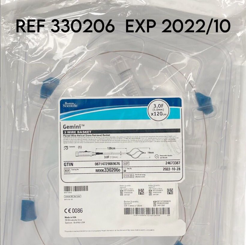 BOSTON SCIENTIFIC 330206 Gemini 3 WIRE Paired Wire Helical Stone Retrieval Basket EXP 2022 10