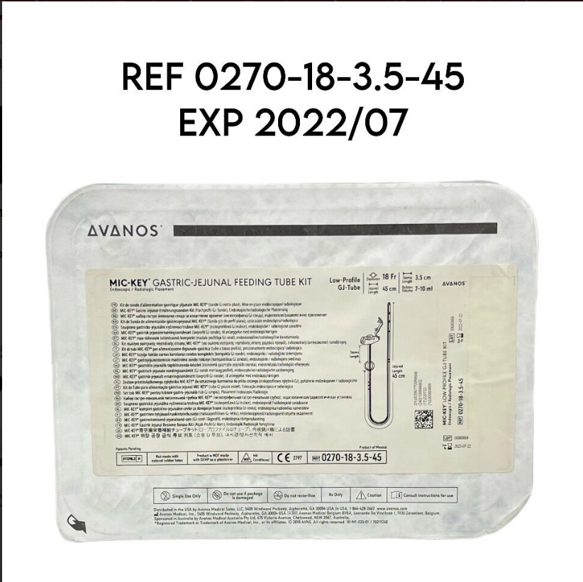 AVANOS 0270-18-3.5-45 MIC-KEY GASTRIC-JEJUNAL FEEDING TUBE KIT EXP 2022 07