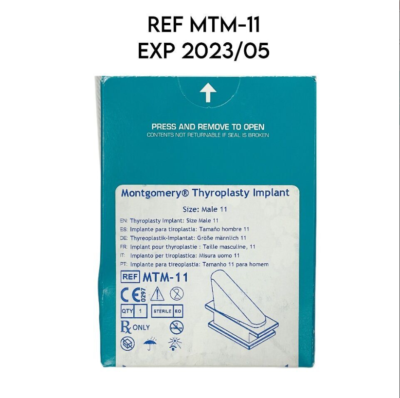 BOSTON MTM-11 MONTGOMERY THYROPLASTY IMPLANT MALE 11  EXP 2023 05