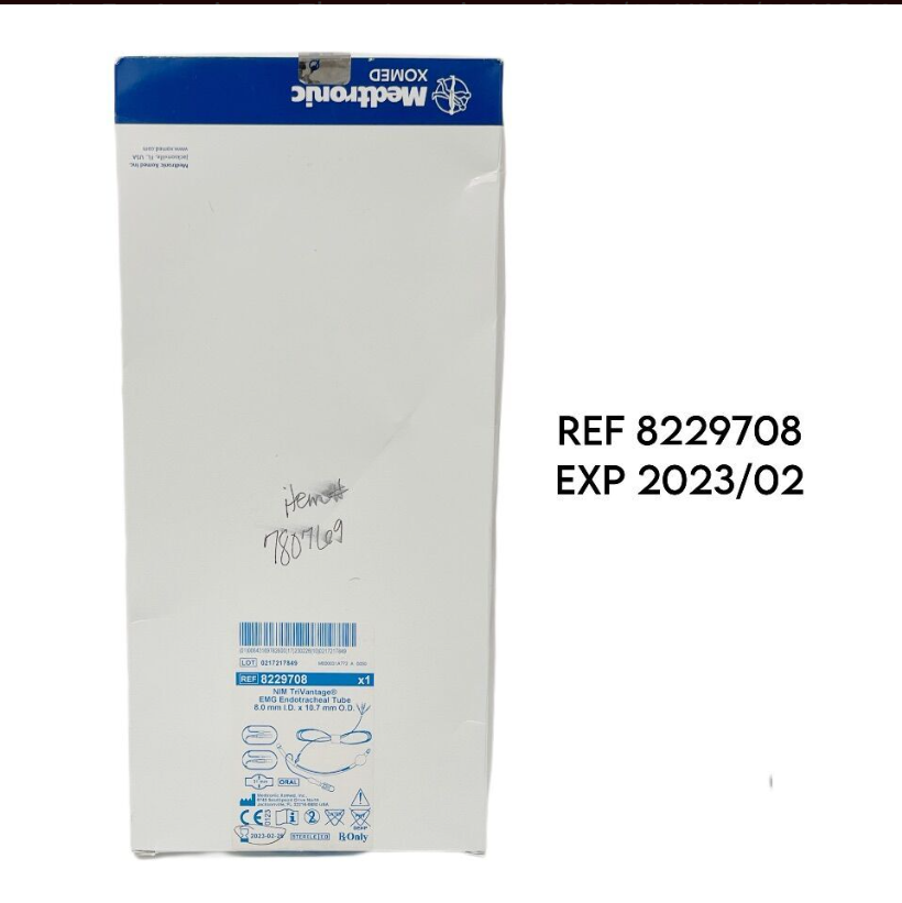 MEDTRONIC 8229708 NIM TRIVANTAGE ENDOTRACHEAL TUBE: 8MM X 10.7MM EXP 2023 02