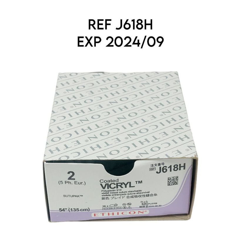 ETHICON J618H Coated VICRYL Polyglactin 910 2 SUTUPAK (13/BOX) EXP 2024 09