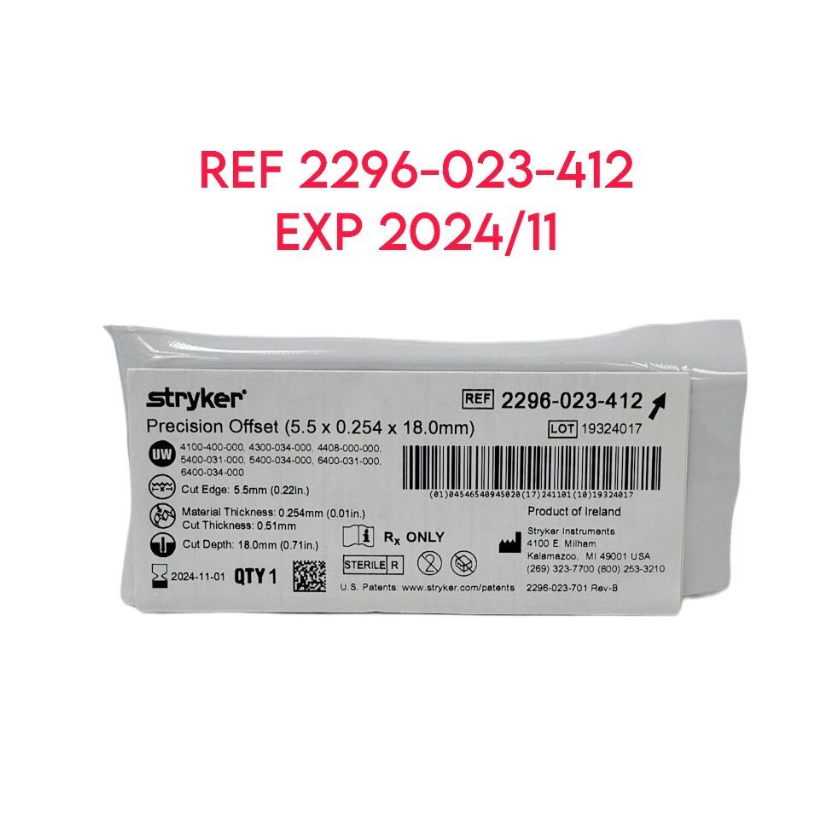STRYKER 2296-023-412 Precision Offset (5.5 x 0.254 x 18.0mm) EXP 2024 11