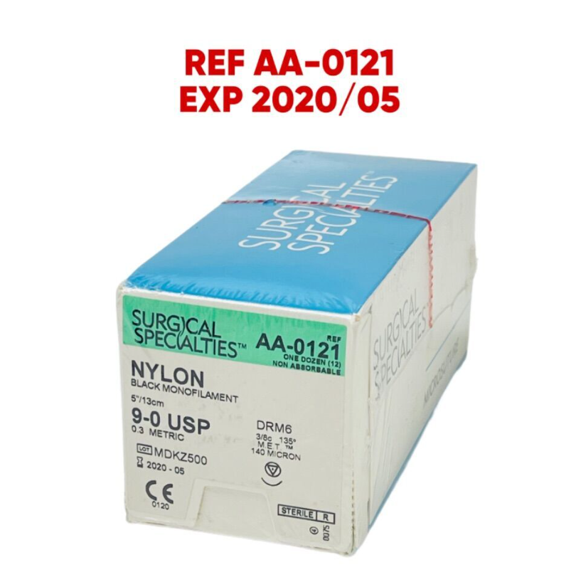SURGICAL SPECIALTIES AA-0121 NYLON BLACK MONOFILAMENT 9-0 USP  EXP 2020 05