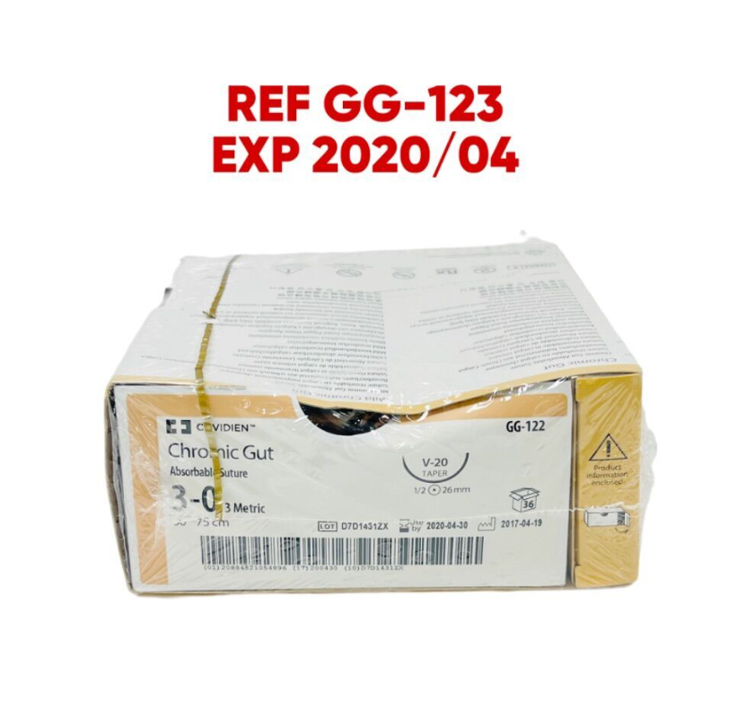 COVIDIEN GG-123 Chronic Gut Absorbable Suture 3-0 3 Metric EXP 2020 04