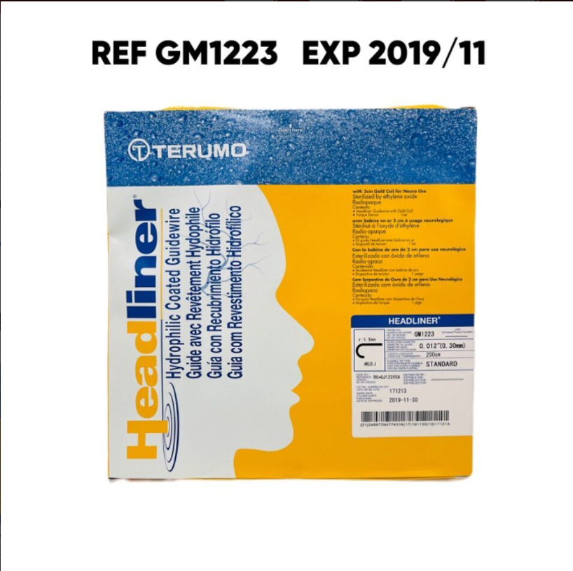 TERUMO GM1223 HEADLINER HYDROPHILIC GUIDEWIRE 0.012" X 200CM 1.5MM J ANGLE EXP 2019/11