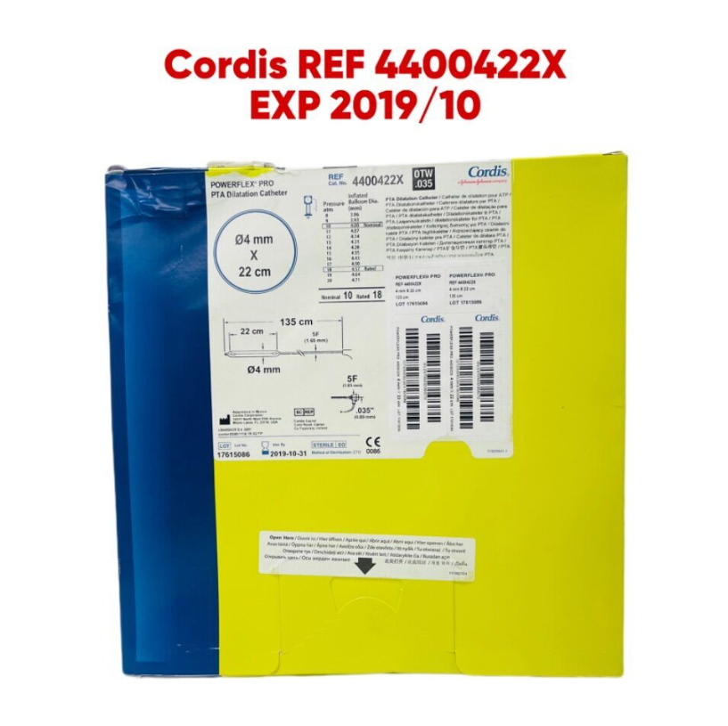 CORDIS 4400422X POWERFLEX PRO PTA Dilatation Catheter dia. 4 mm X 22 cm EXP 2019 10
