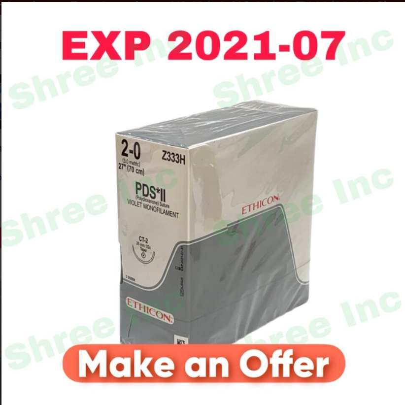 ETHICON Z333H PDS II POLYDIOXANONE SUTIRE VIOLET MONOFILAMENT EXP 2021-07