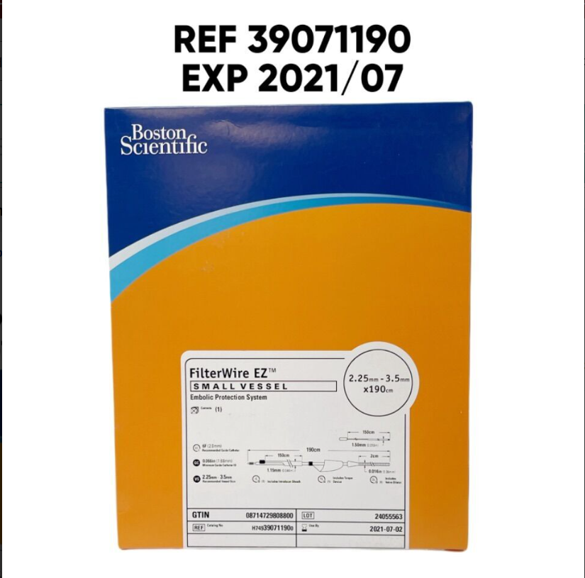 BOSTON SCIENTIFIC 39071190 FilterWire EZ SMALL VESSEL Embolic Protection System 6 Fr  2.25mm - 3.5 mm x 190cm EXP 2021 07