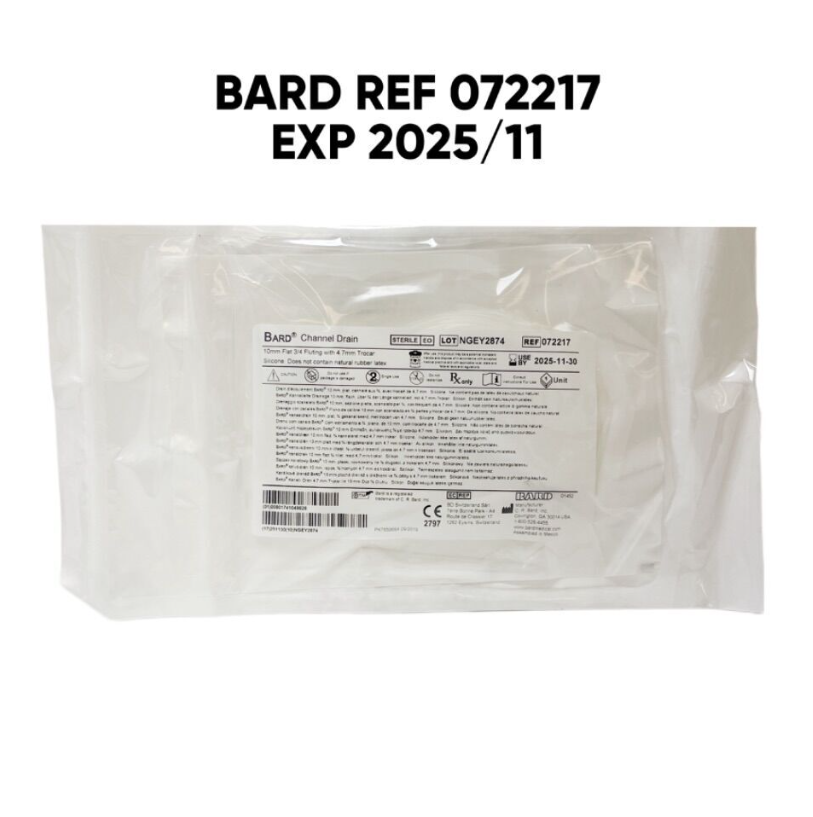 BARD 072217 Channel Drain 10mm Flat 3/4 Fluting with 4.7mm Trocar EXP 2025 11