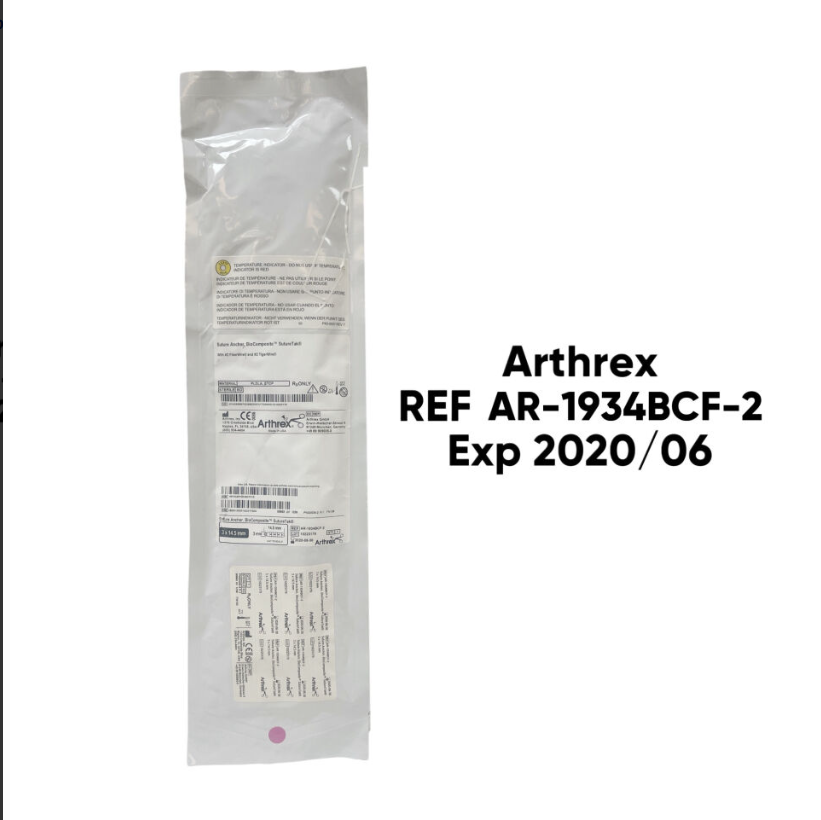 ARTHREX AR-1934BCF-2 Suture Anchor BioComposite SutureTak With #2 FiberWire and #2 TigerWire Exp 2020 06