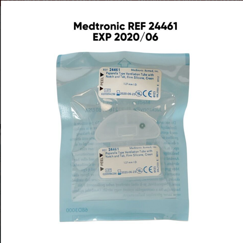 MEDTRONIC 24461 PAPARELLA VENTILATION TUBE NOTCH & TAB FIRM SILICONE 1.27MM EXP 2020 06