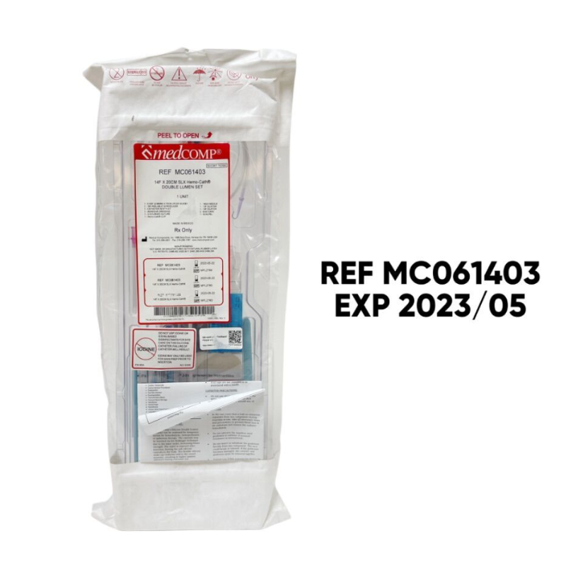 MEDICAL COMPONENTS MC061403 MEDCOMP 14F A 20CM SLA Hemo-Calito DOUBLE LUMEN SET EXP 2023 05