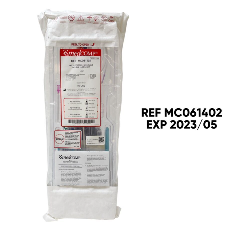 MEDICAL COMPONENTS MC061402 14F X 15CM SLX Hemo-Cath DOUBLE LUMEN SET EXP 2023 05