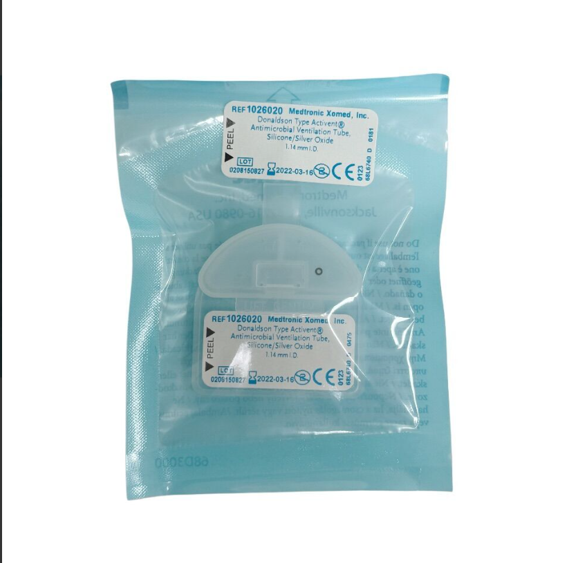 MEDTRONIC/ XOMED 1026020 Donaldson Type Activent Antimicrobial Ventilation Tube Silicone/Silver Oxide 1.14 mm  EXP. 2022 03