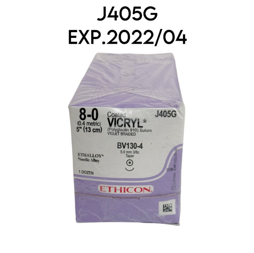 ETHICON J405G Coated VICRYL Violet Suture Braided 5" 12/BOX EXP. 2022 04