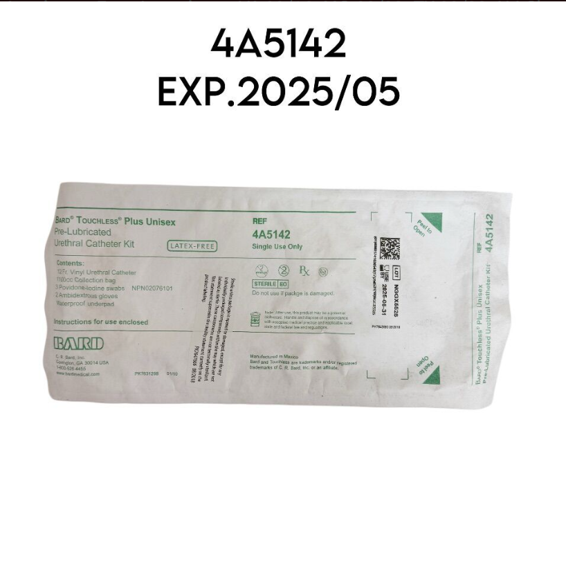 BARD 4A5142 BARD TOUCHLESS Plus Unisex Pre-Lubricated Urethral Catheter Kit EXP.2025 05