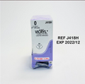 ETHICON J418H Coated VICRYL (Polyglactin 910) Suture 0 (3.5 metric) 27" (70 cm) EXP 2022 12