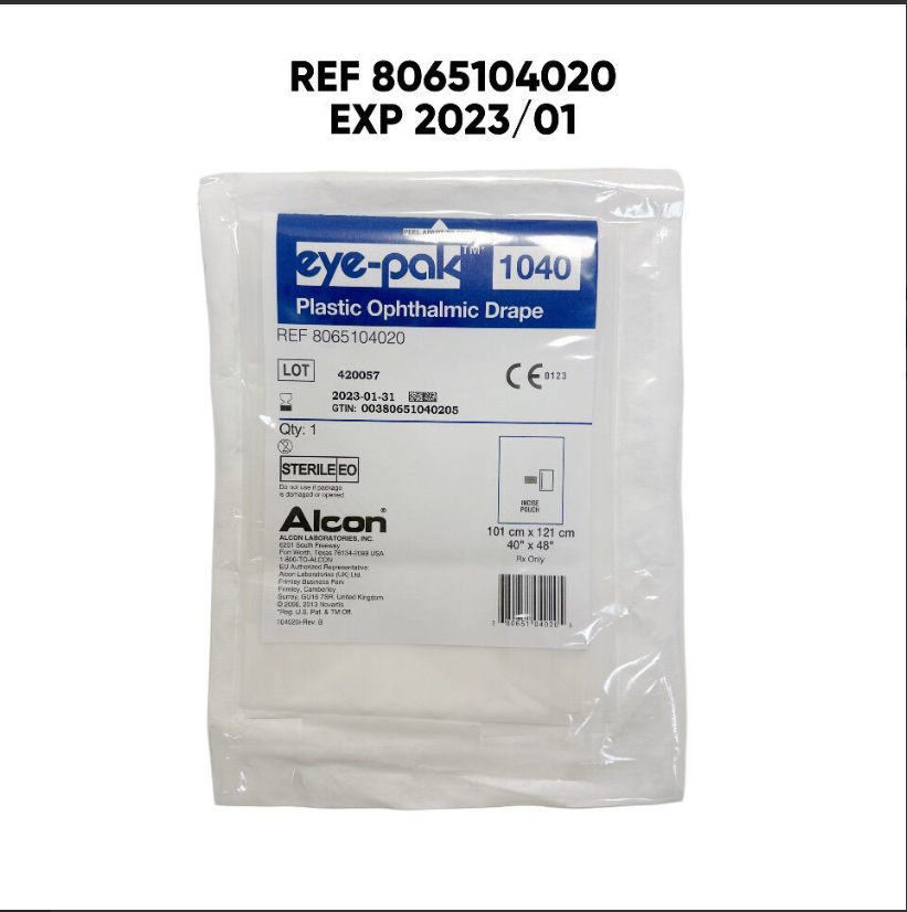 ALCON 8065104020 Eуе-pak Plastic Ophthalmic Drape 40"×48" EXP 2023 01
