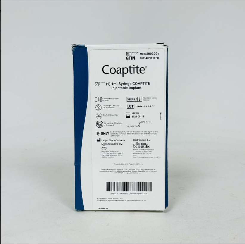 BOSTON SCIENTIFIC 890300 Coaptite 1ml Syringe COAPTITE Injectable Implant EXP 2022 09