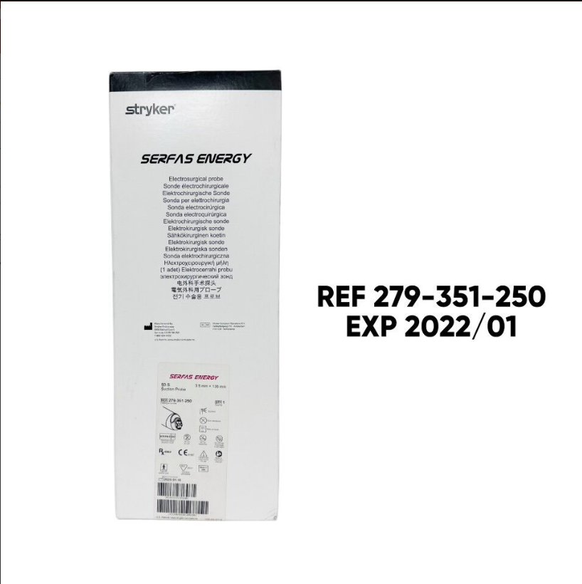 STRYKER 279-351-250 SERFAS ENERGY Electrosurgical probe 50-S Suction Probe 3.5mm X 135mm EXP 2022 01