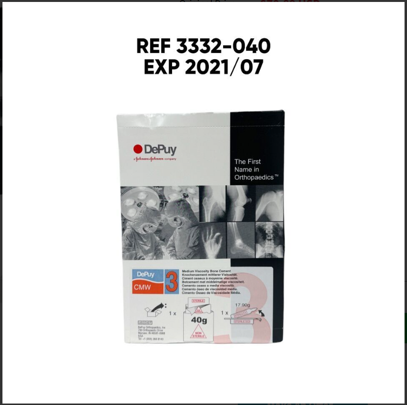 DEPUY 3332-040 CMW 3 Medium Viscosity Bone Cement 40g NON STERILE EXP 2021 07