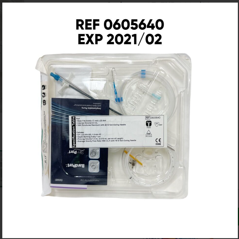 BARD 0605640 M.R.I. Ultra Low-Profile Implantable Port With Attachable Polyurethane Open-Ended Single-Lumen Venous Catheter 6F EXP 2021 02