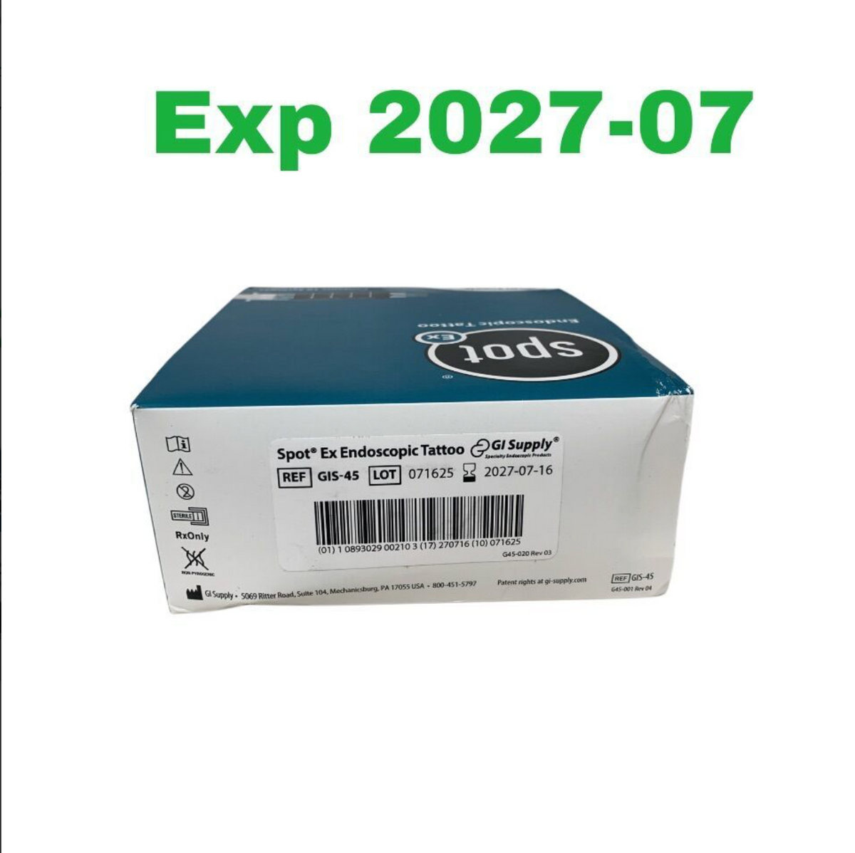 GI SUPPLY GIS-45 Spot Ex Endoscopic Tattoo 5mL Contains 10 Syringes Exp 2027 07